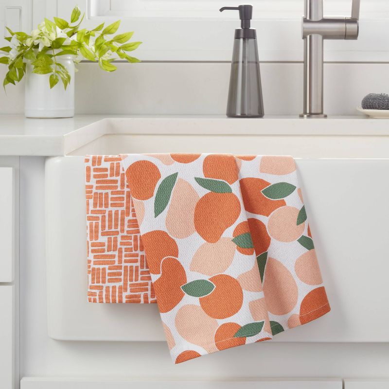 2pk Cotton Abstract Fruit Kitchen Towels - Room Essentials™