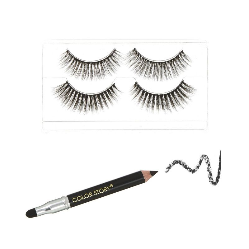 Color Story All Eyes Faux Mink Lashes & Eyeliner Set - 2ct