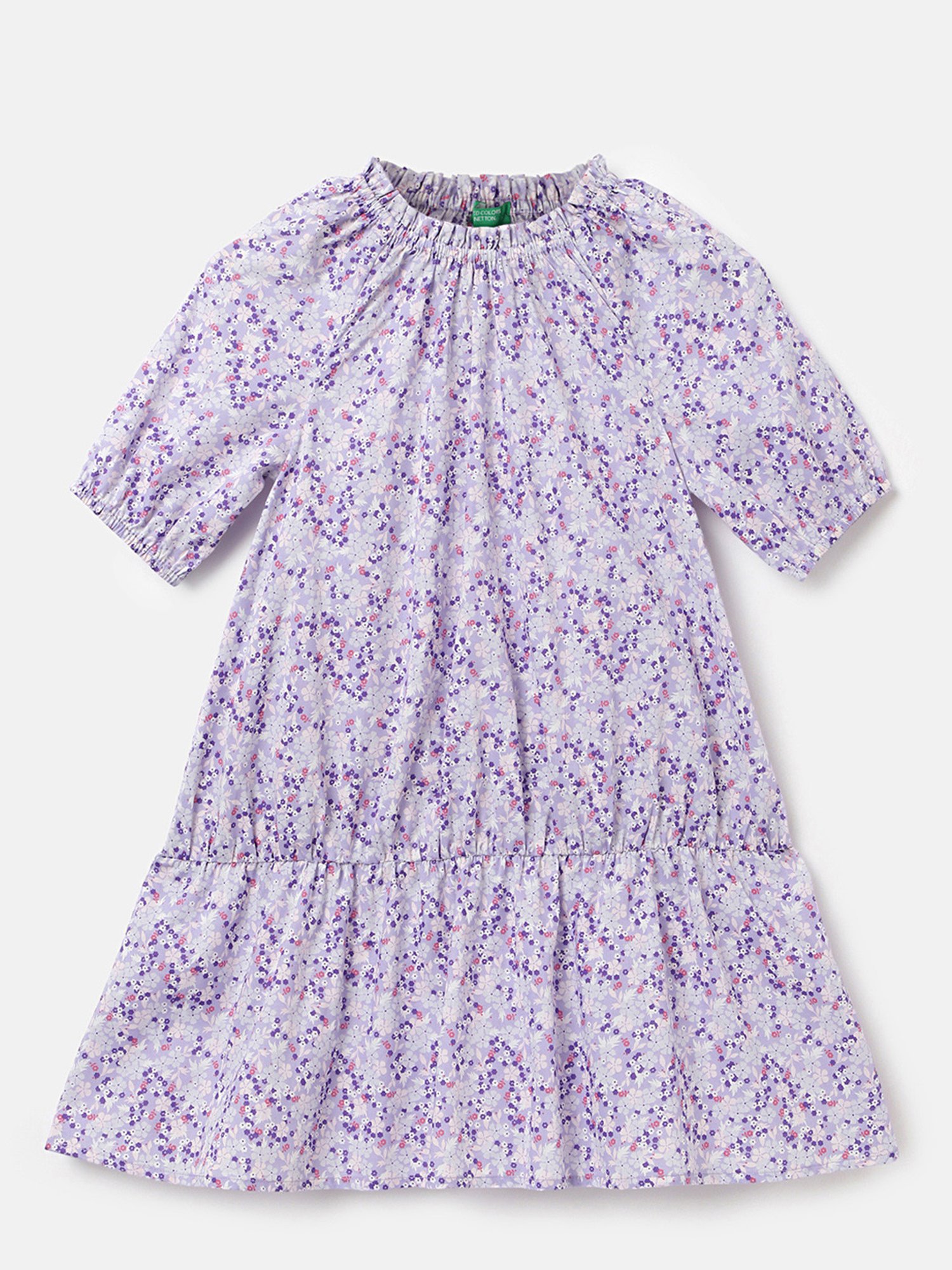 United Colors of Benetton Kids Purple Floral Print Dress