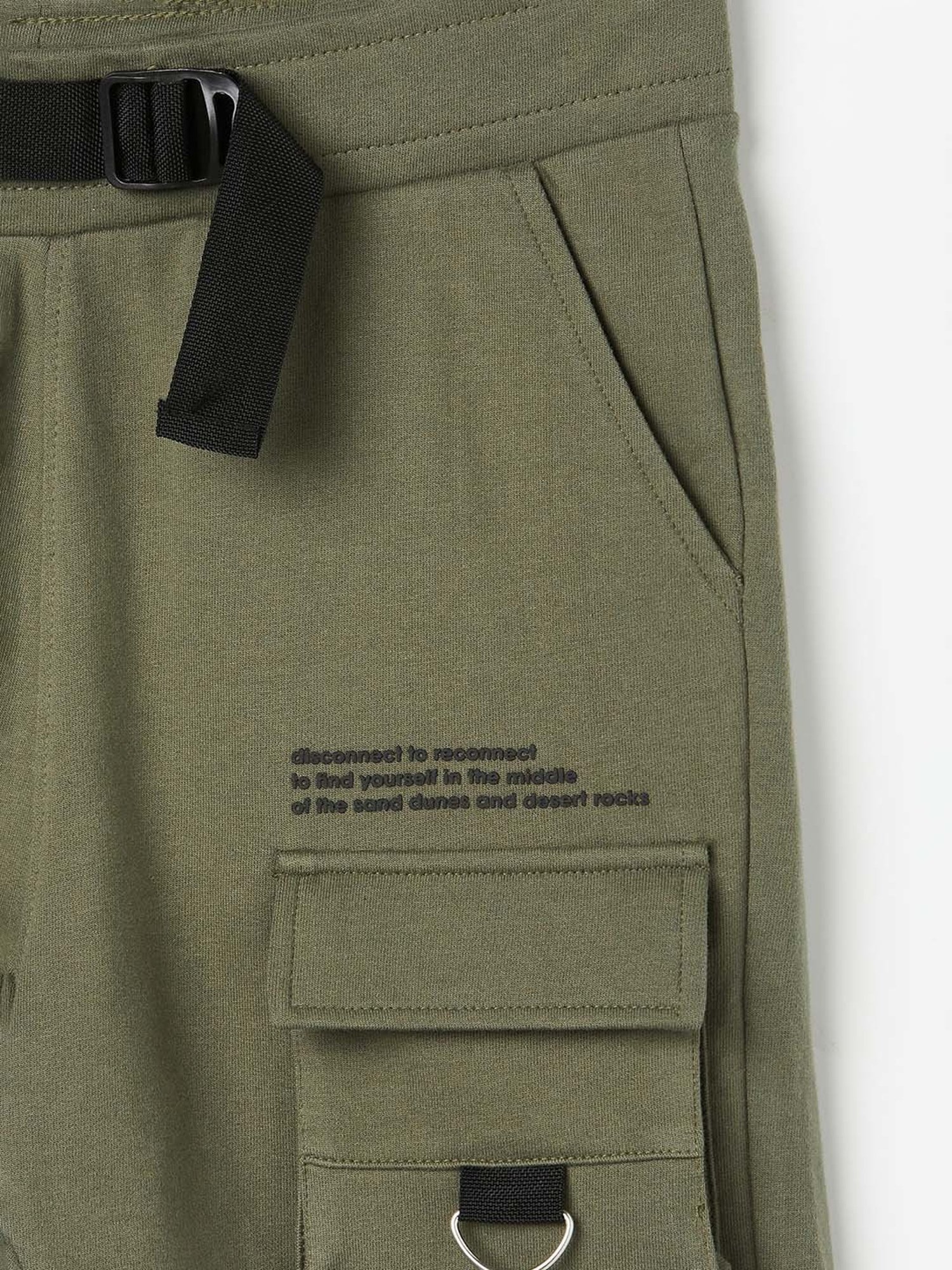 Fame Forever by Lifestyle Kids Olive Cotton Printed Shorts