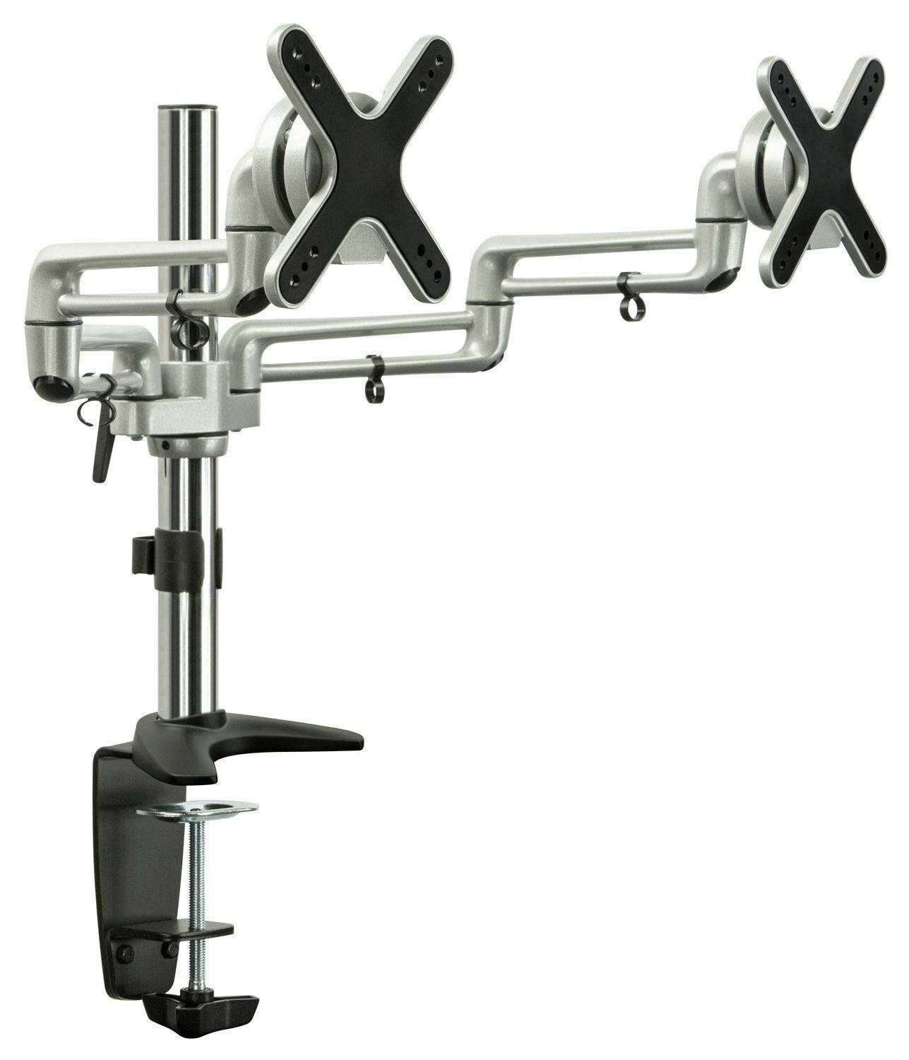 Full Motion Dual Monitor Desk Mount | Fits 17"-27" Inch Screens