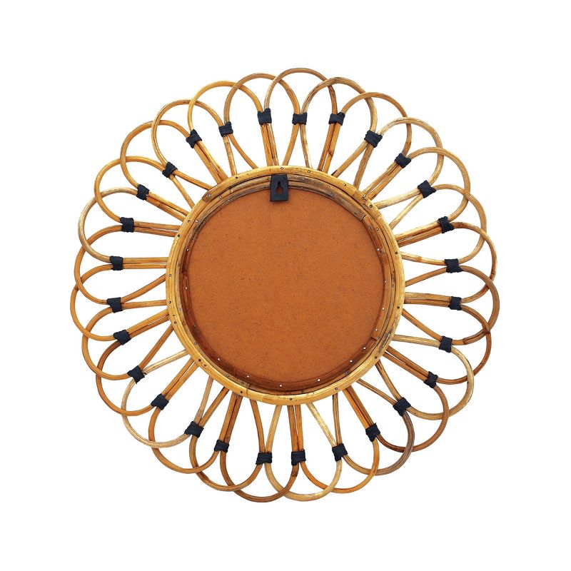 19 inch Diameter Round Wrapped Rattan Wall Mirror - Foreside Home & Garden