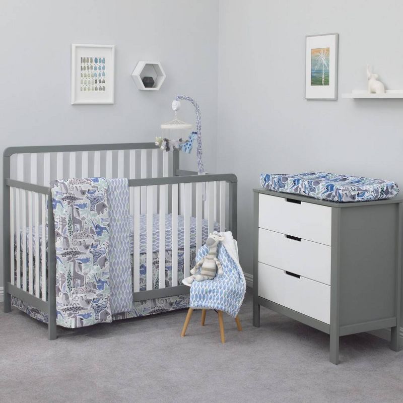 NoJo Dwellstudio Safari Skies Animal Jungle Crib Bedding Set - 3pc