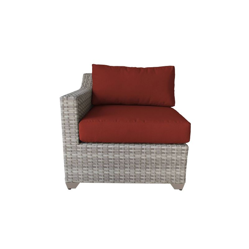 Nolin 7pc Sectional Weathered Brown Frame Sunbrella Spectrum Denim Fabric - La-Z-Boy