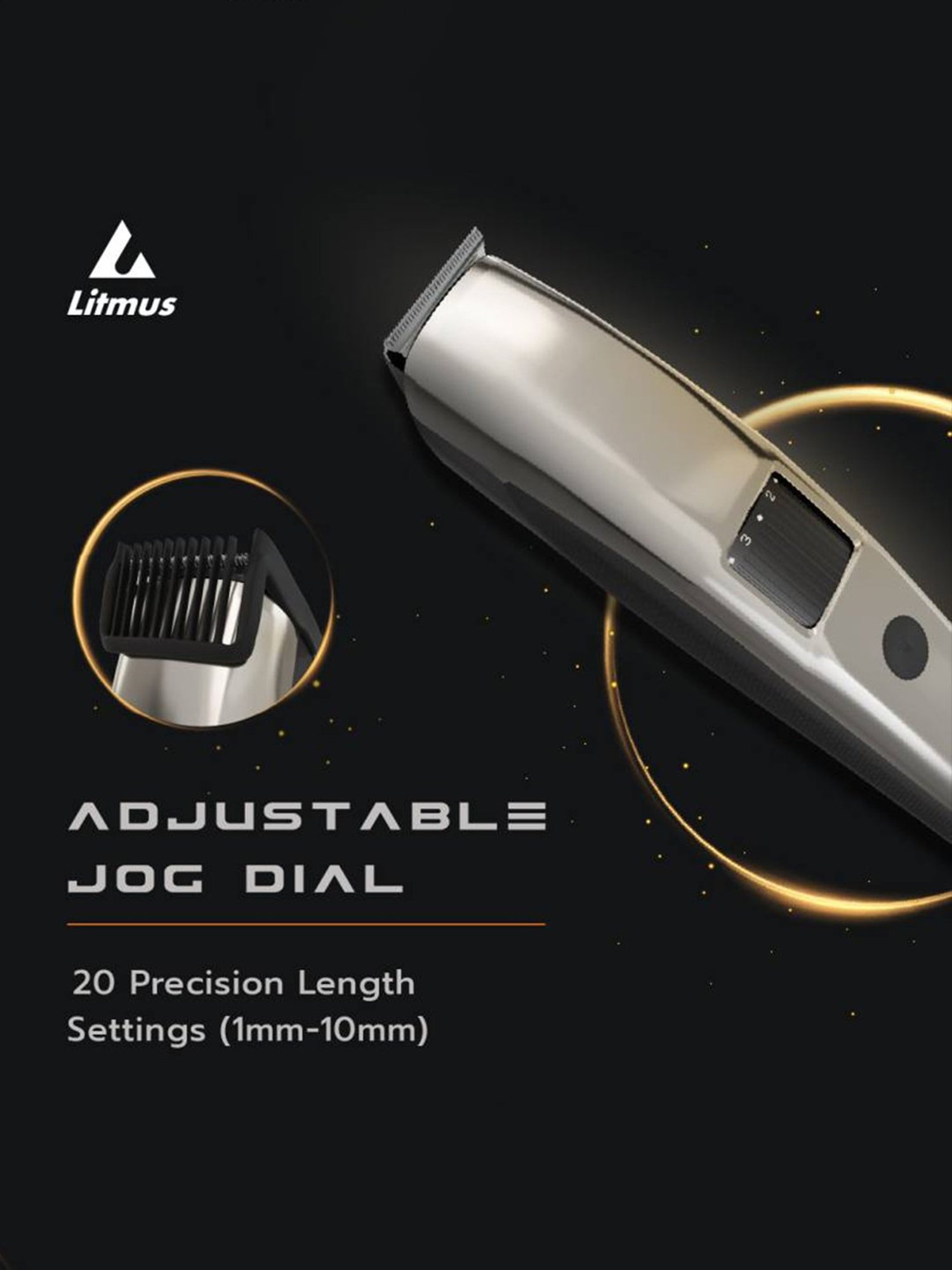 Litmus HELIOS 20 Beard & Body Trimmer for Men with 5 Mins Quick Charge (Chrome Edition)