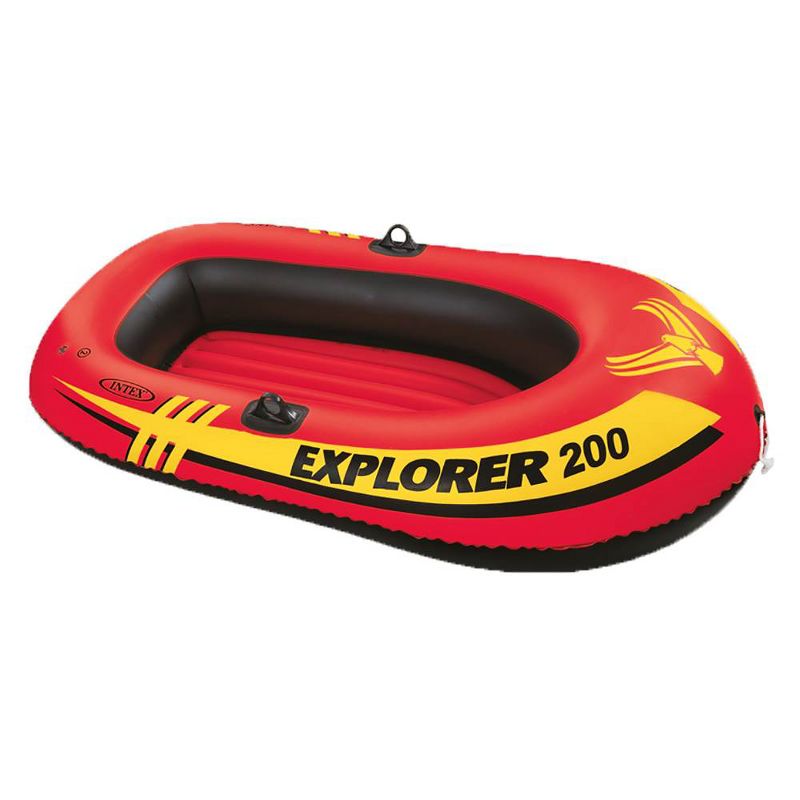 Intex Excursion 5 Person Inflatable Raft, 2 Oars and 2 Red Life Jackets, L/XL