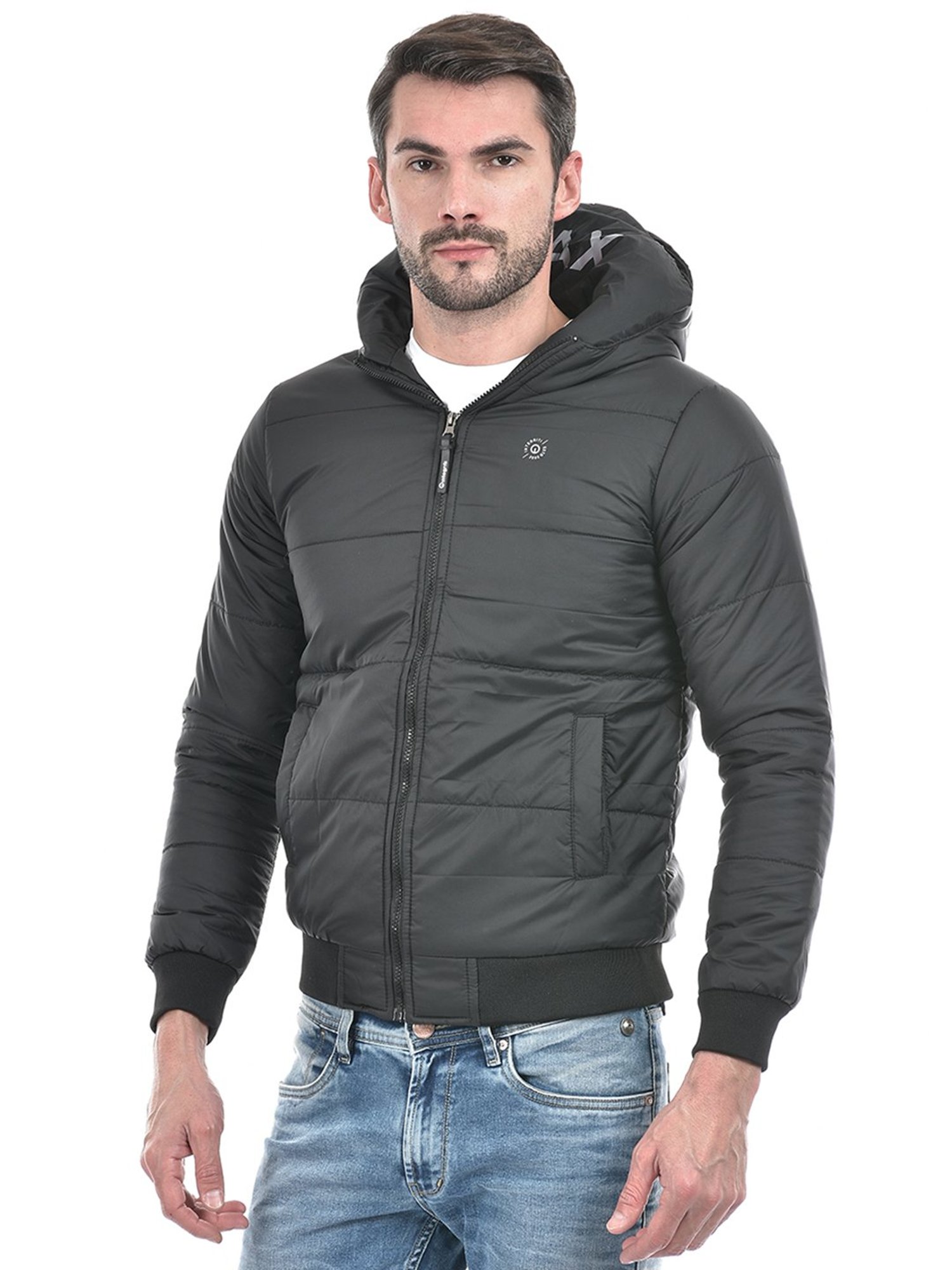 Integriti Black Regular Fit Hooded Jacket
