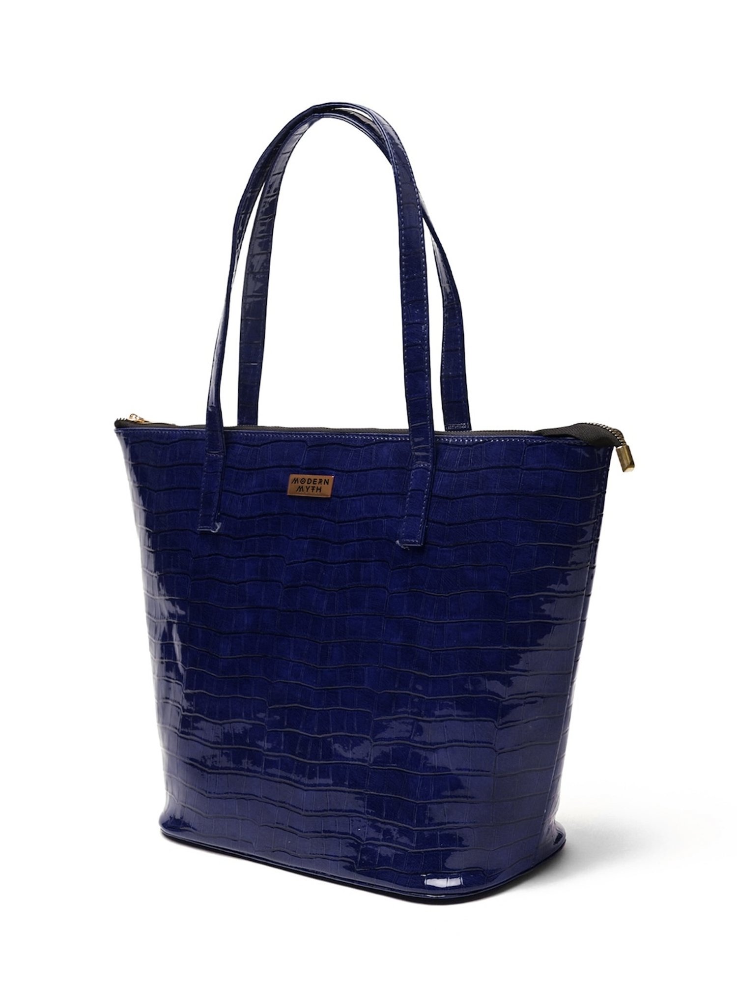 Modern Myth Epic Blue Textured Large Tote Bag