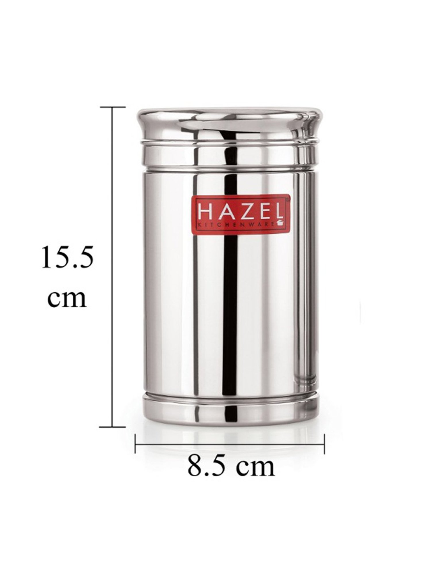 HAZEL Silver Stainless Steel Storage Box for Kitchen (0.8L)