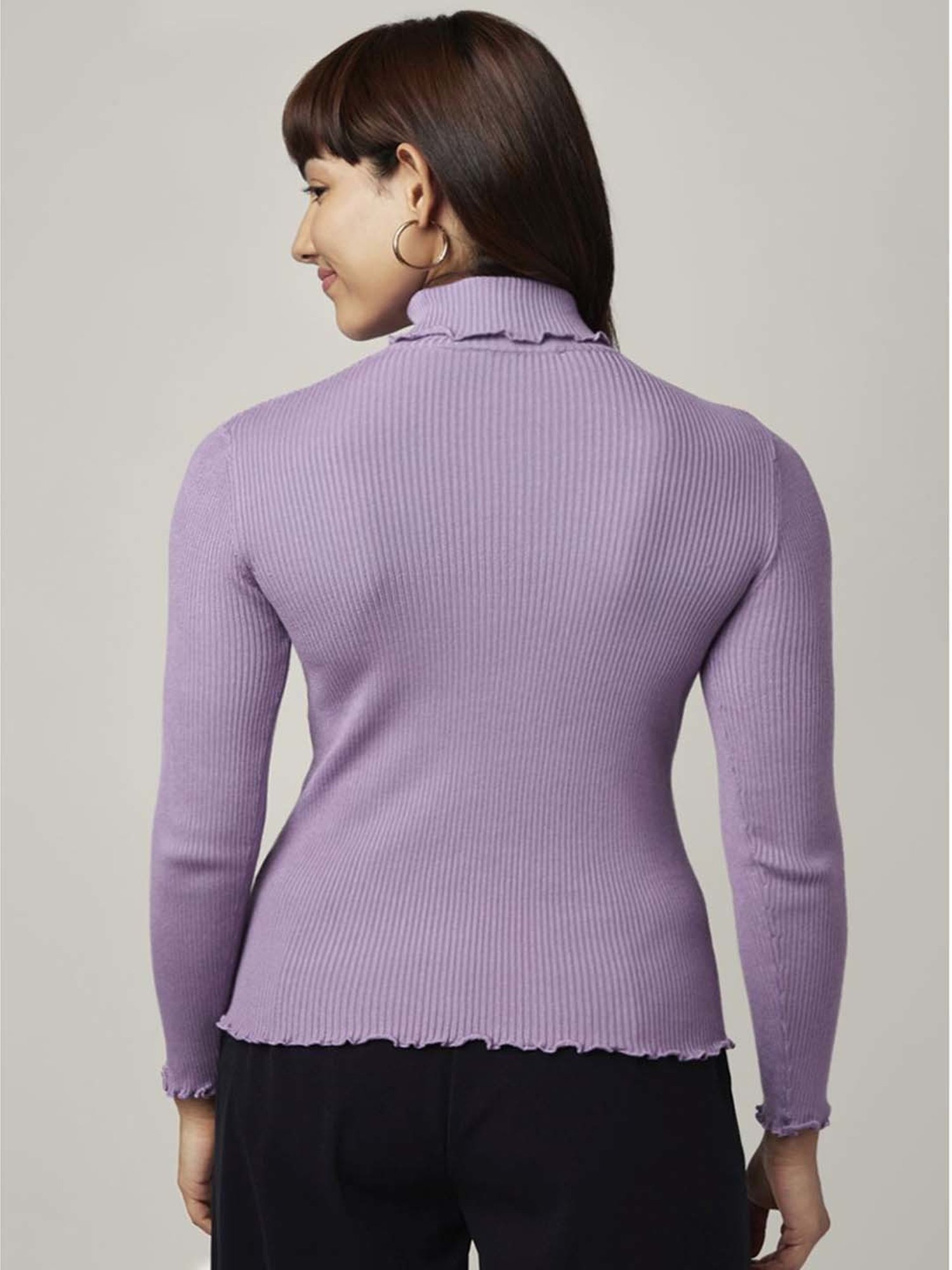 Honey by Pantaloons Purple Slim Fit Sweater