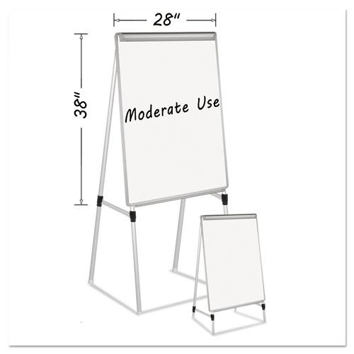 Bi-silique Silver Easy Clean Dry Erase Quad-Pod Easel 45" to 79" Silver