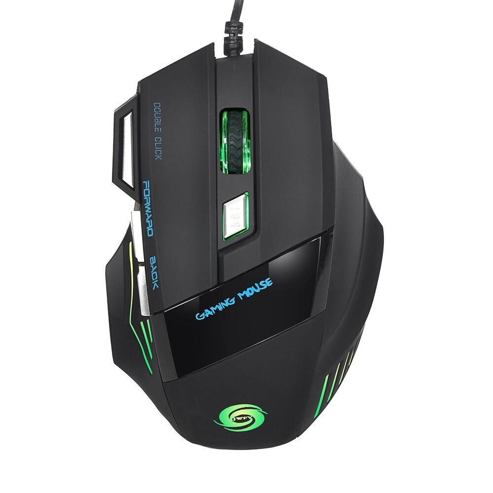 3200 DPI 7 Button 7D LED Optical Wired Gaming Mouse Mice for Laptop PC Professional Gamer Adjustable Black Gaming Mouse