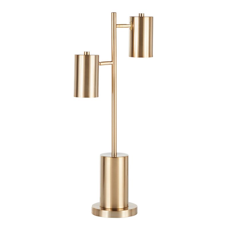 Cannes Contemporary/Glam Table Lamp with Metal Shade White (Includes LED Light Bulb) - LumiSource