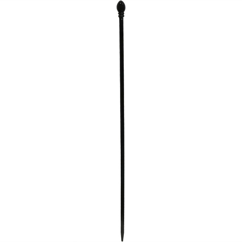 3' Iron Fence Post - Black - Sunnydaze Decor