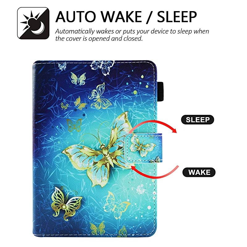 Kindle Paperwhite 1 2 3 4 Slimshell,Protective Lightweight Case [AUTO Sleep/Wake] for Kindle E-Reader (Fit All 2012 2013 2015 2016 Version and 10th Gen-2018 Release),Gold Butterfly