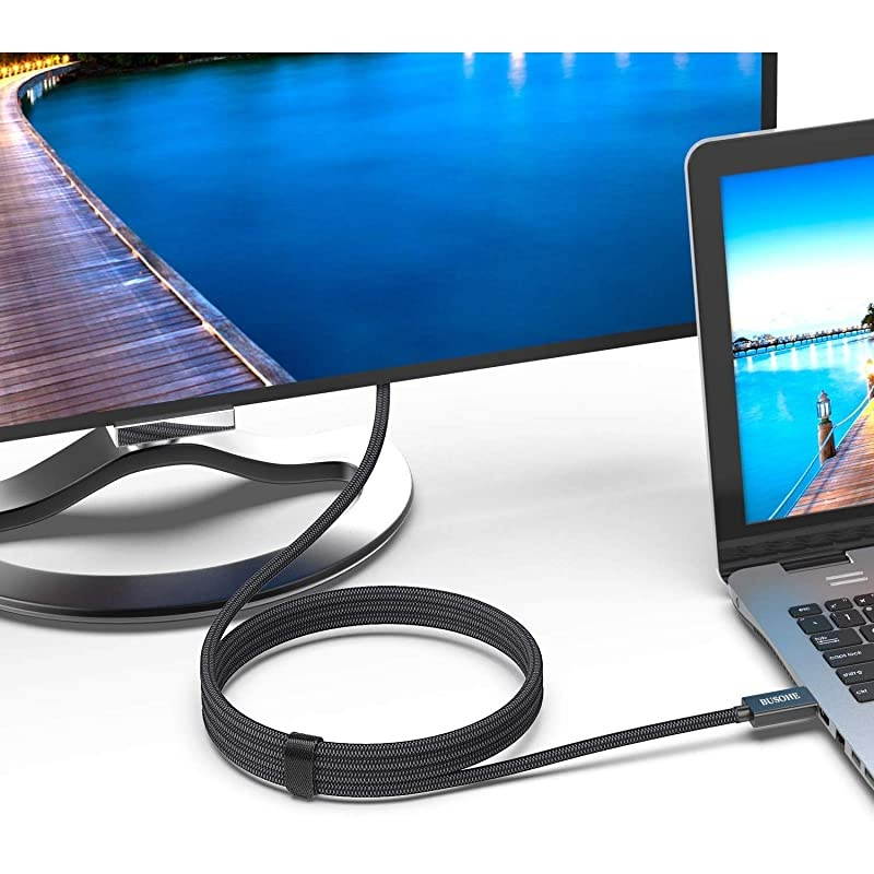 8K DisplayPort 14 Cable 6 Feet  Braided DisplayPort to DisplayPort Cable DP 14 Cable with 8K 60Hz 4K 144Hz and HBR3 Black