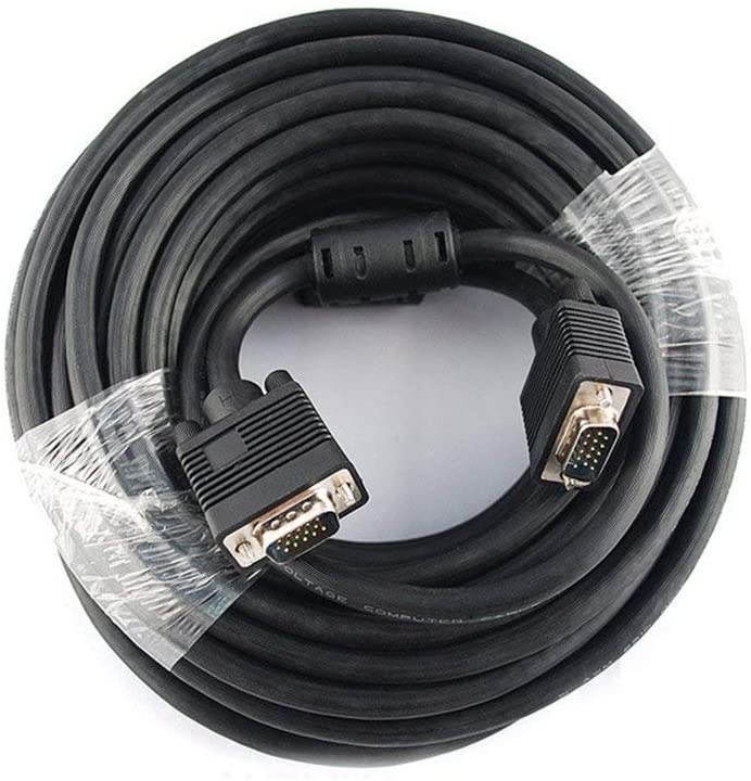 Pasow HD15 Male to Male SVGA VGA Long Video Monitor Cable for TV Computer Projector - 50 Feet/15M