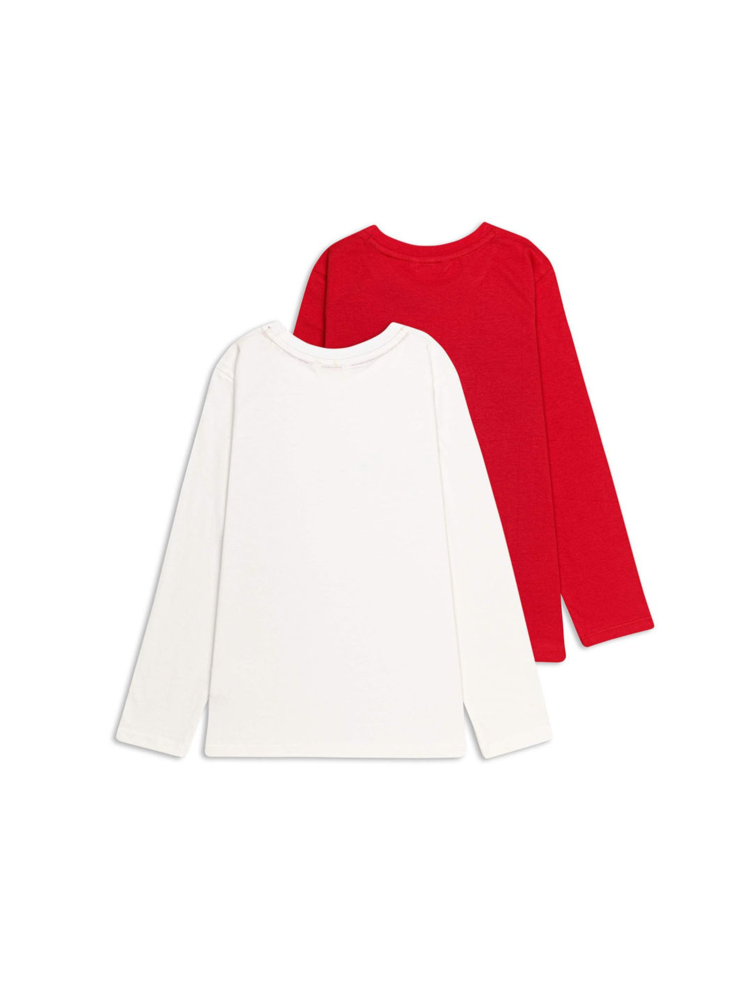 H by Hamleys Boys White & Red Printed Full Sleeves T-Shirt (Pack Of 2)
