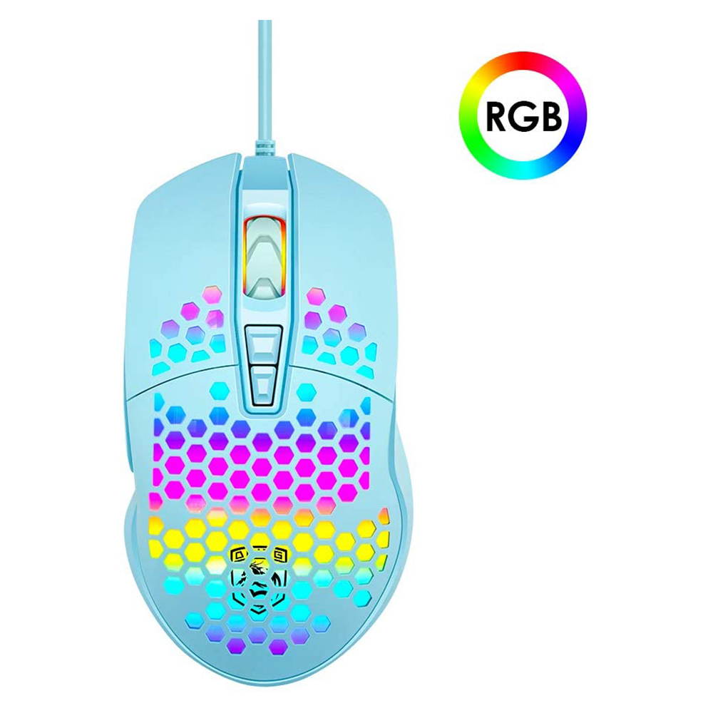 Ergonomic Lightweight Gaming Mouse Wired Honeycomb Hollow RGB Streamer 4000 DPI Programming Optical Sensor Pixert 3325 78G Gaming Mice for PC X-BOX PS4 Gamer