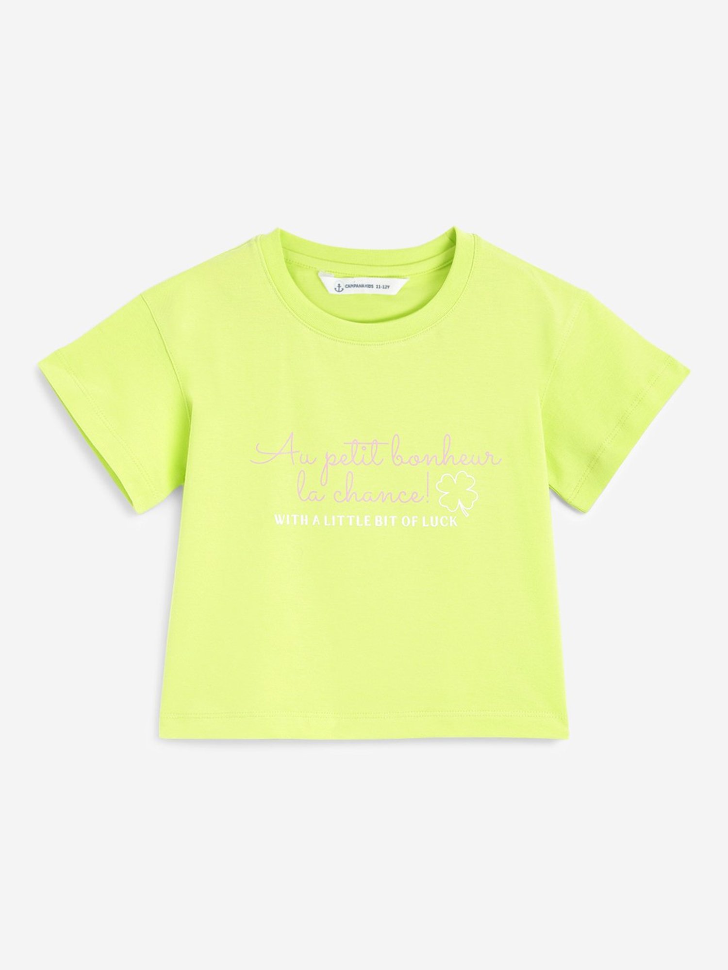 Campana Kids Lime Green Printed T-Shirt