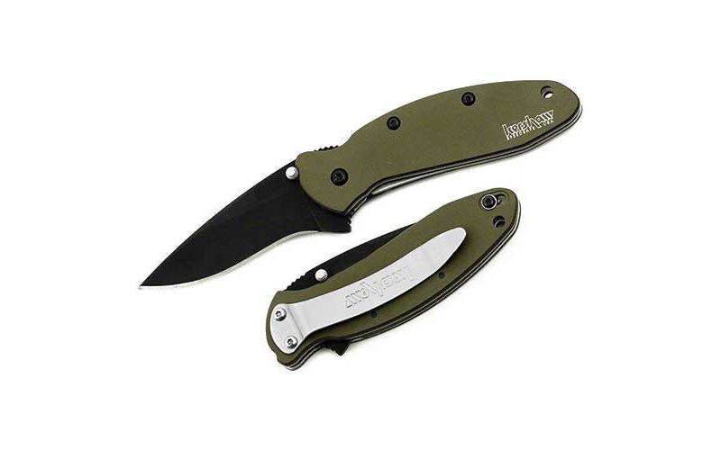 Kershaw 1620OLBLK Scallion Olive with Black Blade Knife