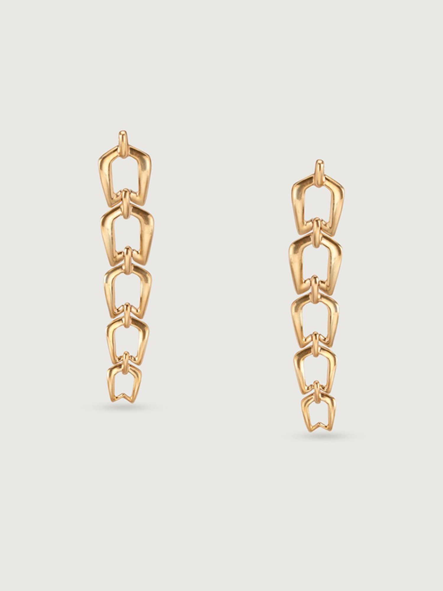 Mia by Tanishq Cubist Couture 14k Yellow Gold Drop Earrings for Women