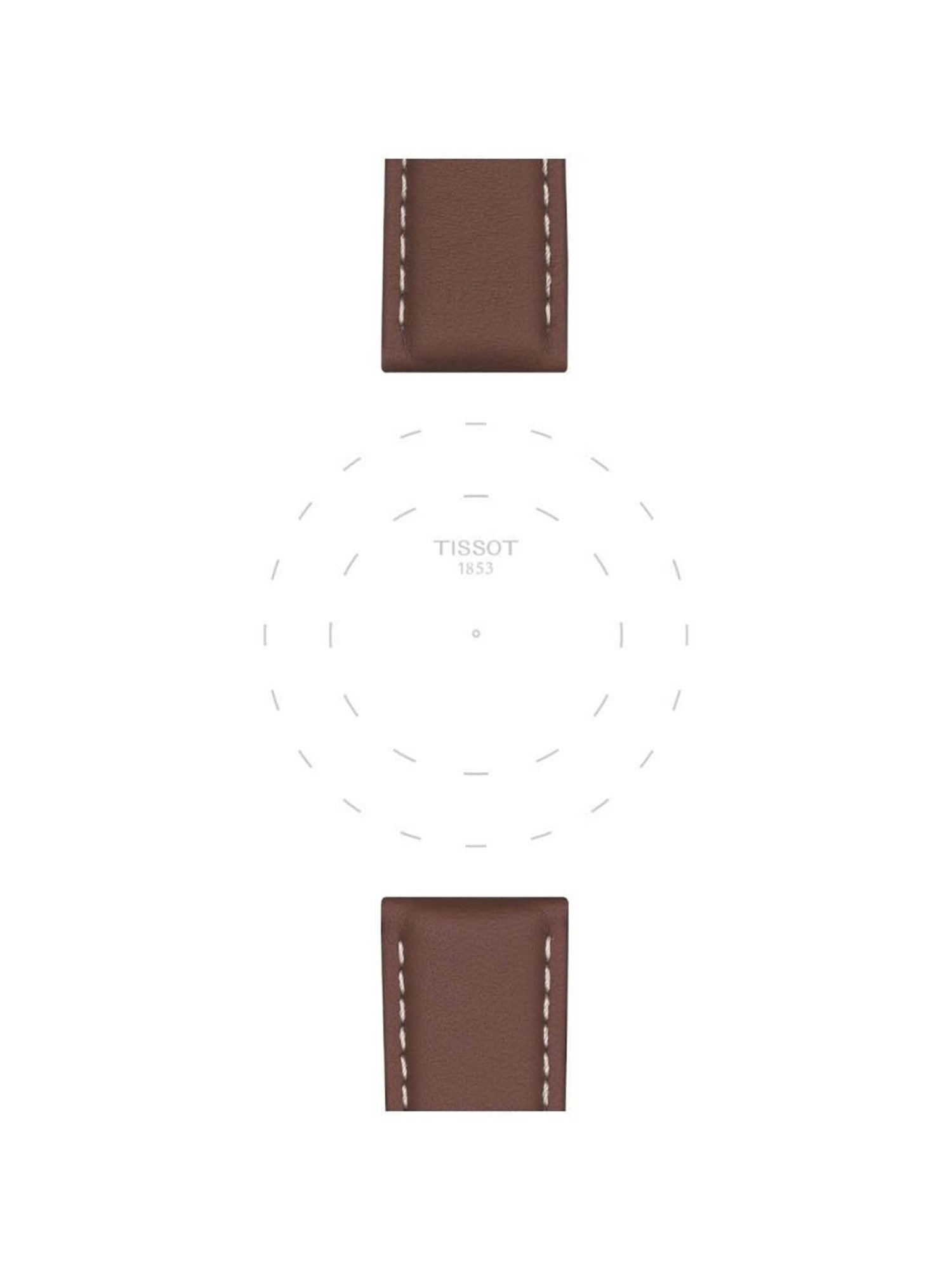TISSOT Official T852044597 Brown Leather Watch Strap Lugs 21 mm