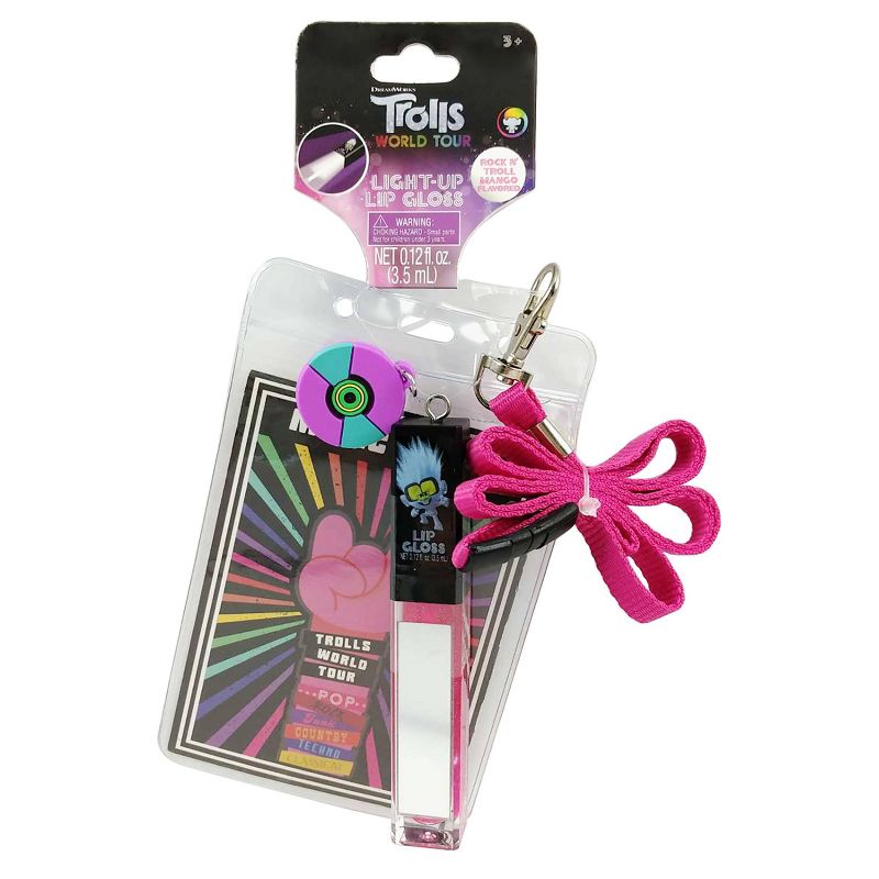 Trolls Light Up Lip Gloss Lanyard Pink - 0.12 fl oz