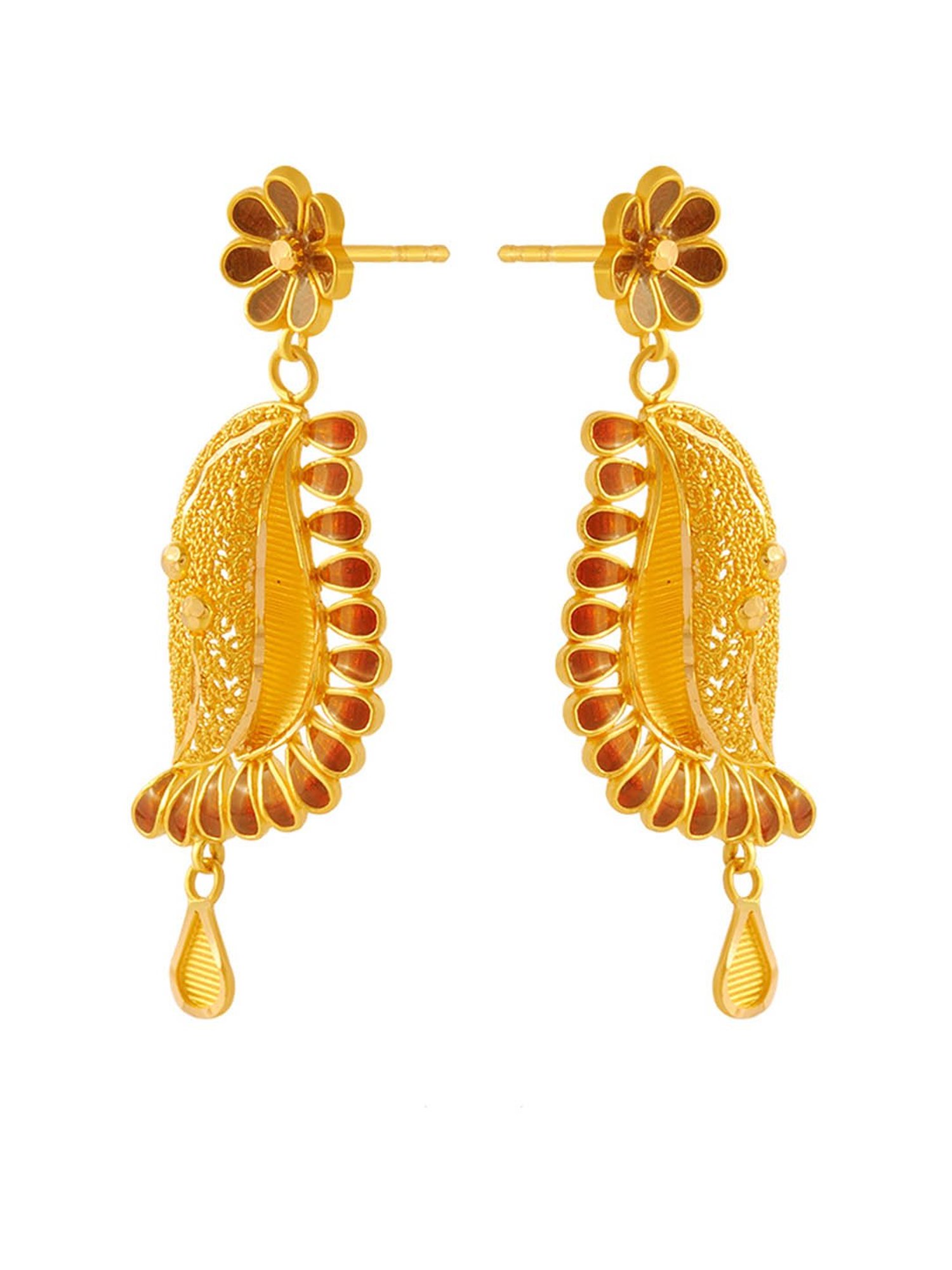 P.C. Chandra Jewellers 14 kt Gold Earrings