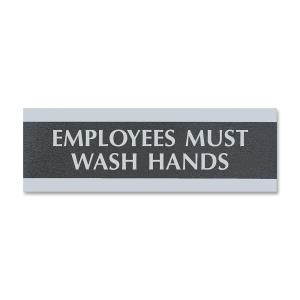 Headline Sign Century Series Office Sign Employees Must Wash Hands 9 x 3 4782