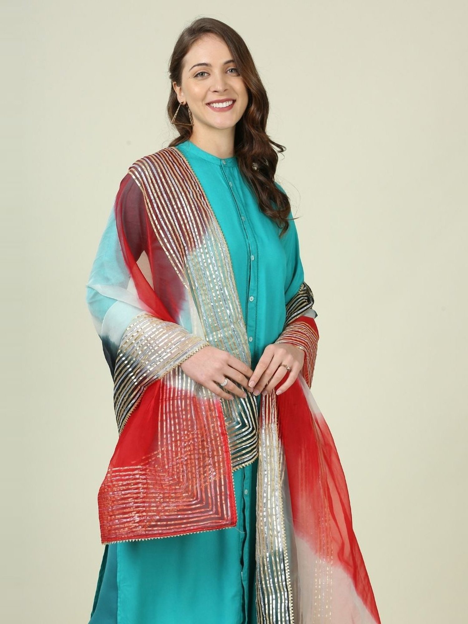 Stylum Red Plain Dupatta