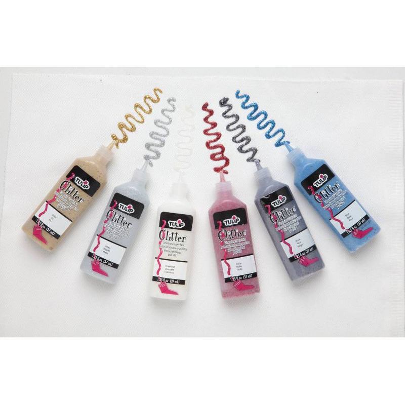 Tulip 6ct 1.25 fl oz Dimensional Fabric Paint - Glitter