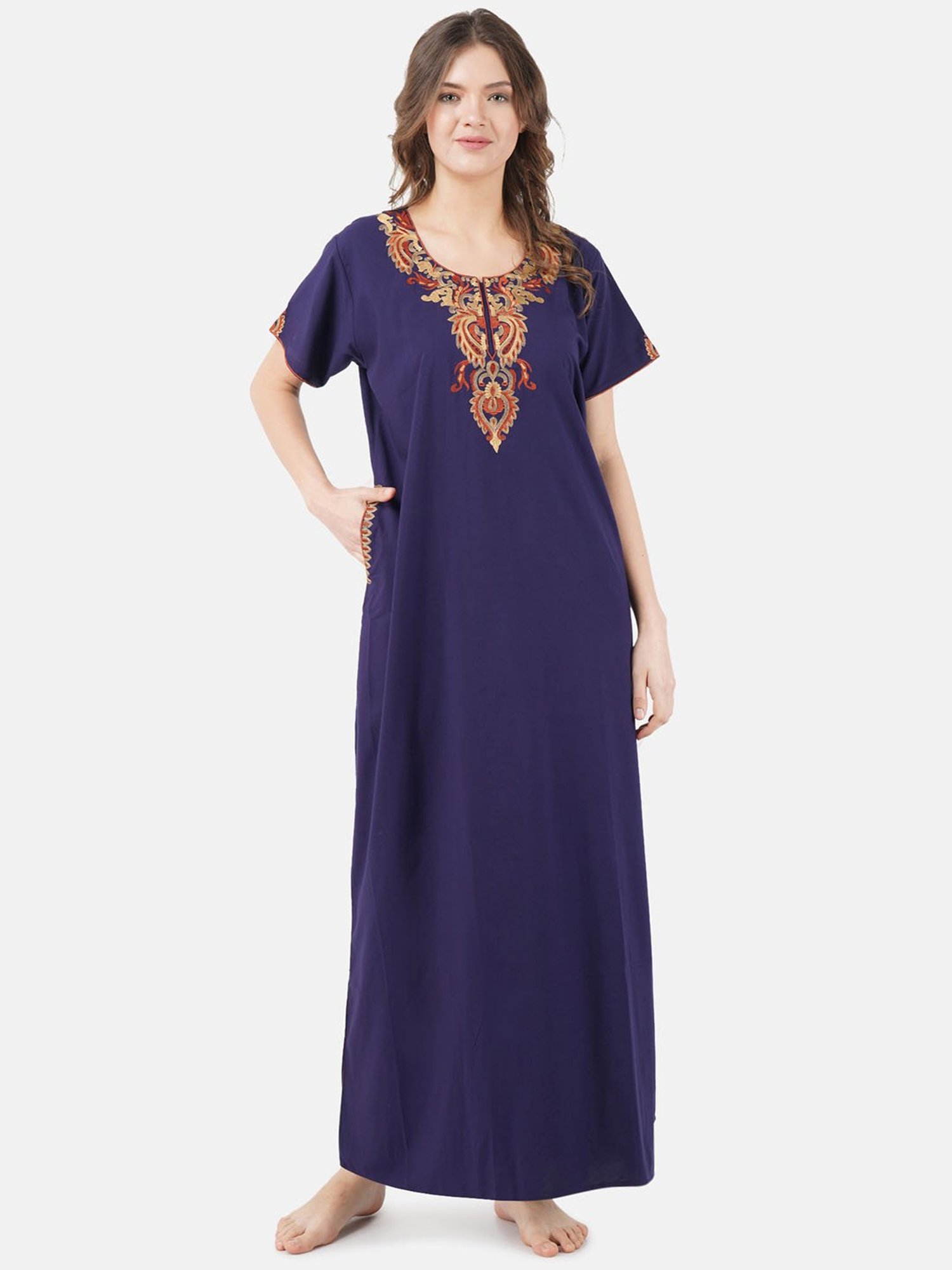 KOI SLEEPWEAR Navy Embroidered Nighty