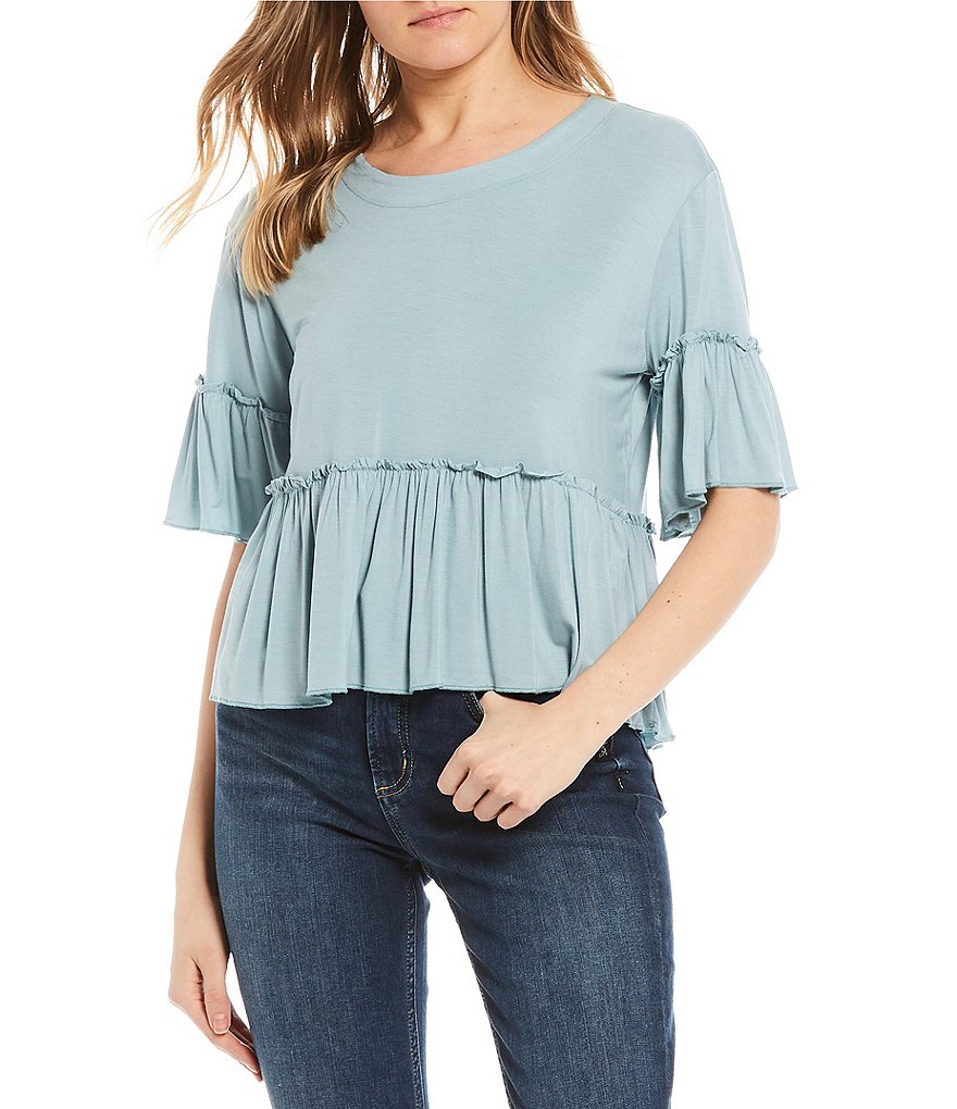 Originality Short Sleeve Boho Peplum Top