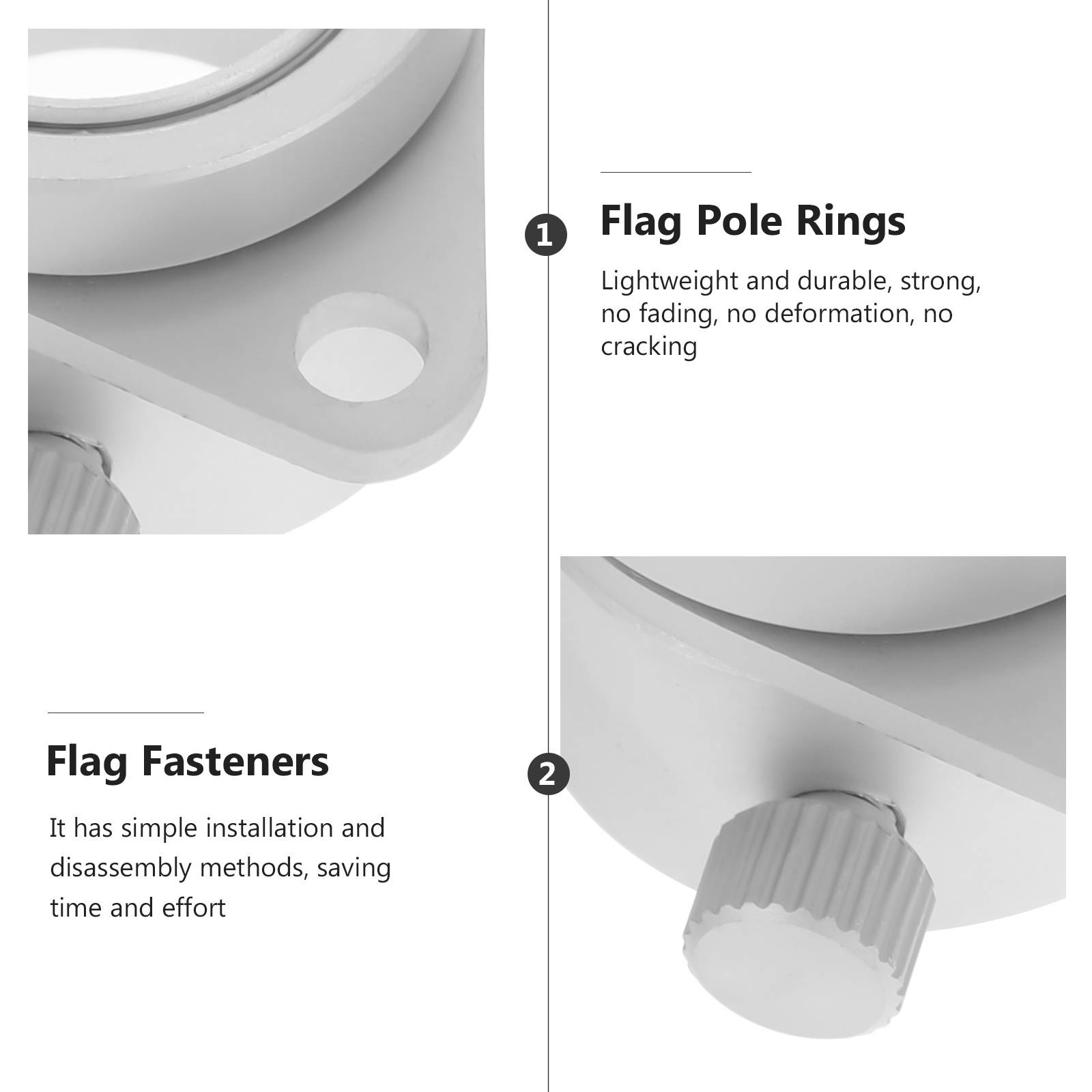 2Pcs Durable Useful Practical Flag Fasteners Flagpole Mounting Rings Flag Pole Parts