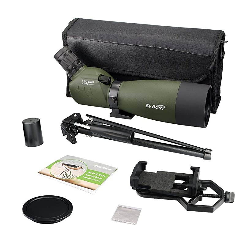 SV14 2060x60 Spotting Scope Bak4 Prism Spotting Scope Telescope IP65 Waterproof FMC Optical Lens with Tripod and Phone Adapter