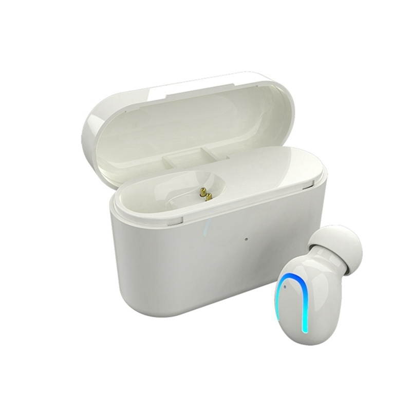Zgeer Bluetooth 5.0 Wireless Headset Ultra Mini Portable Earphone Stereo Single Earbud with Charging Box