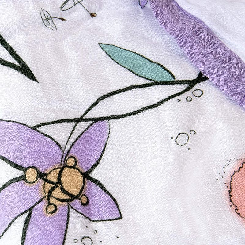 JumpOff Jo - Swaddle Baby Blanket - 47" x 47" - Bamboo and Cotton - Fairy Blossom Floral
