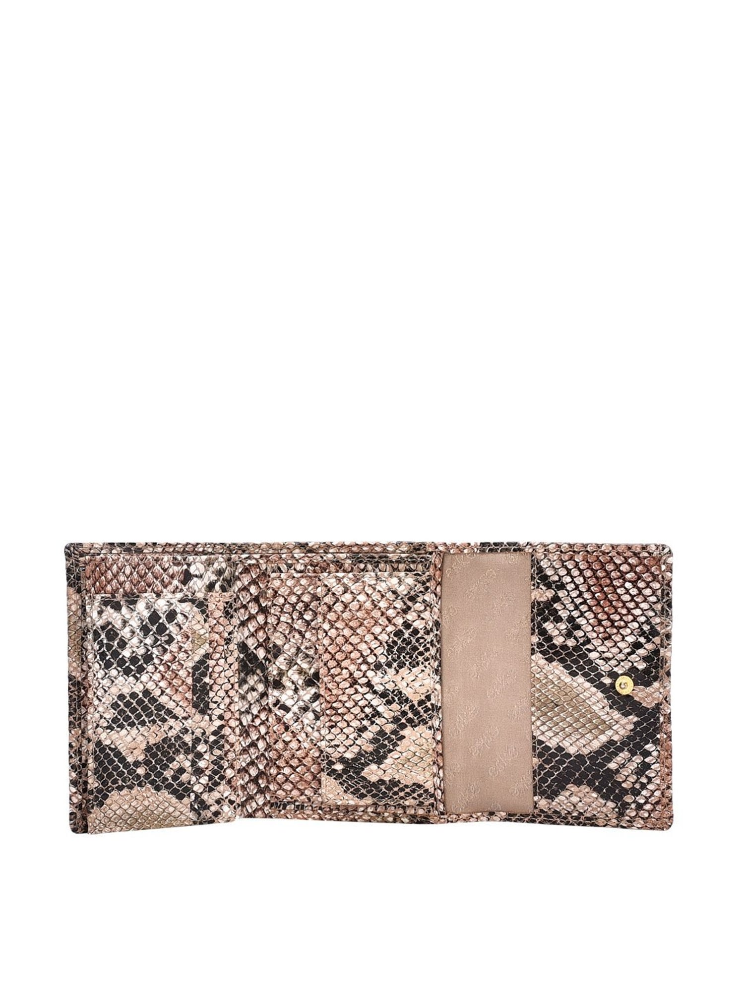 Eske Zinnia Stone Brown Animal Effect Tri-Fold Wallet for Women
