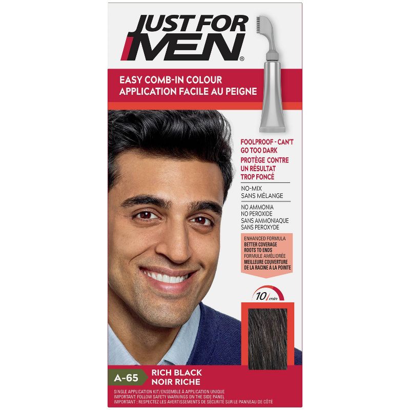 Just For Men Comb-In Applicator Rich Black Shade - A65 - 1.2oz