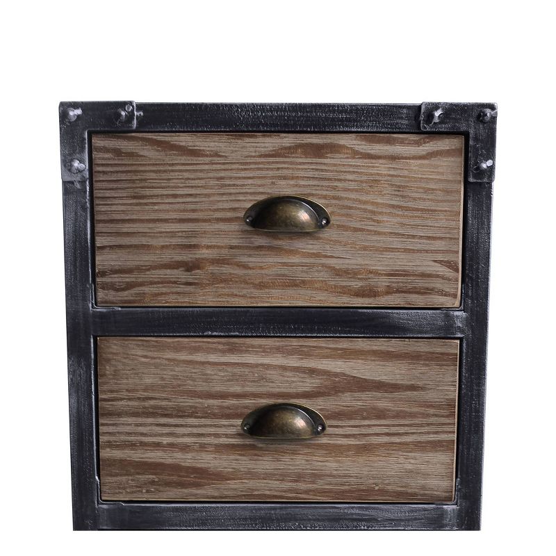 Mostar Industrial 3 Drawer End Table Gray/Pine Wood - Armen Living