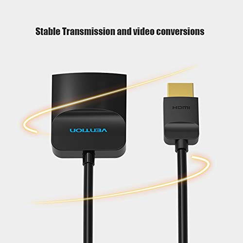 HDMI to VGA Adapter, Gold Plated Active HDMI to VGA Converter(Male to Female) with Audio and Power Supply Digital Audio Video Adapter for TV Stick,Laptop,Raspberry Pi,Xbox,PS4