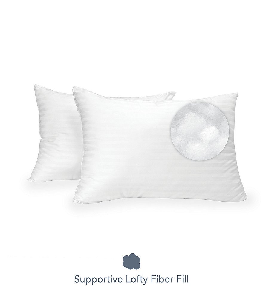 Sensorpedic Down Alternative Jumbo Bed Pillow with 300 Thread Count Cotton Cover, 2pk