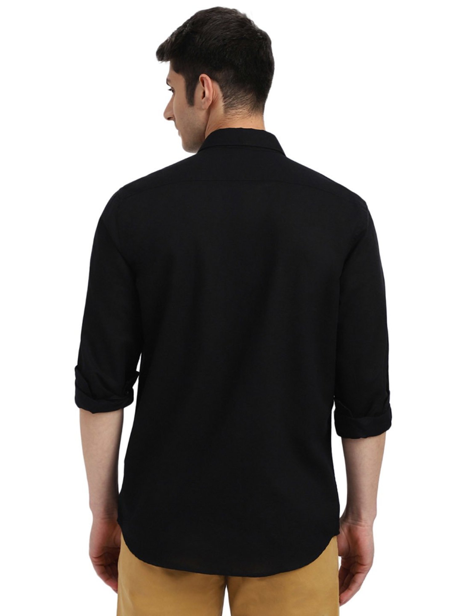 Arrow Black Cotton Slim Fit Shirt