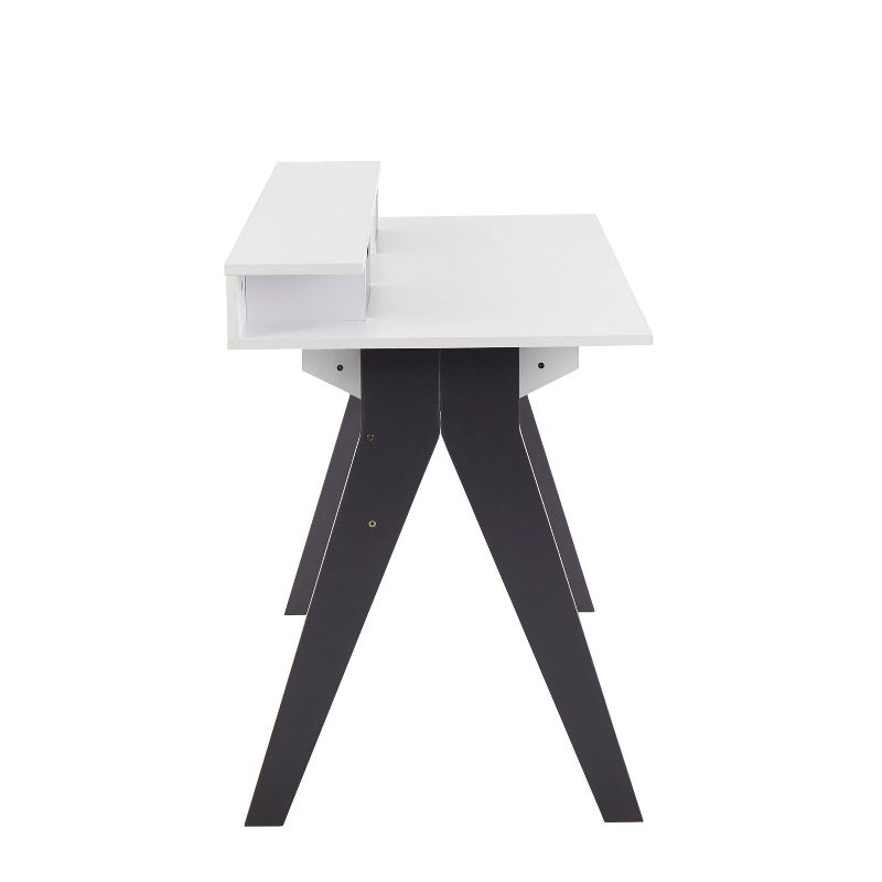 Wishbone Contemporary Computer Desk Wood Gray/White - LumiSource