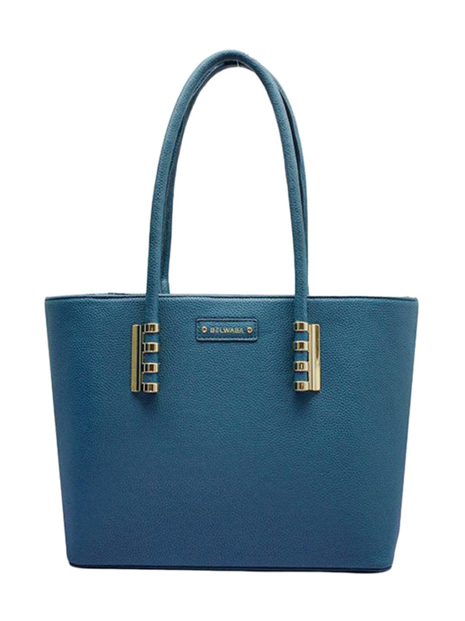BELWABA Gabiano Blue Leather Large Tote Bag