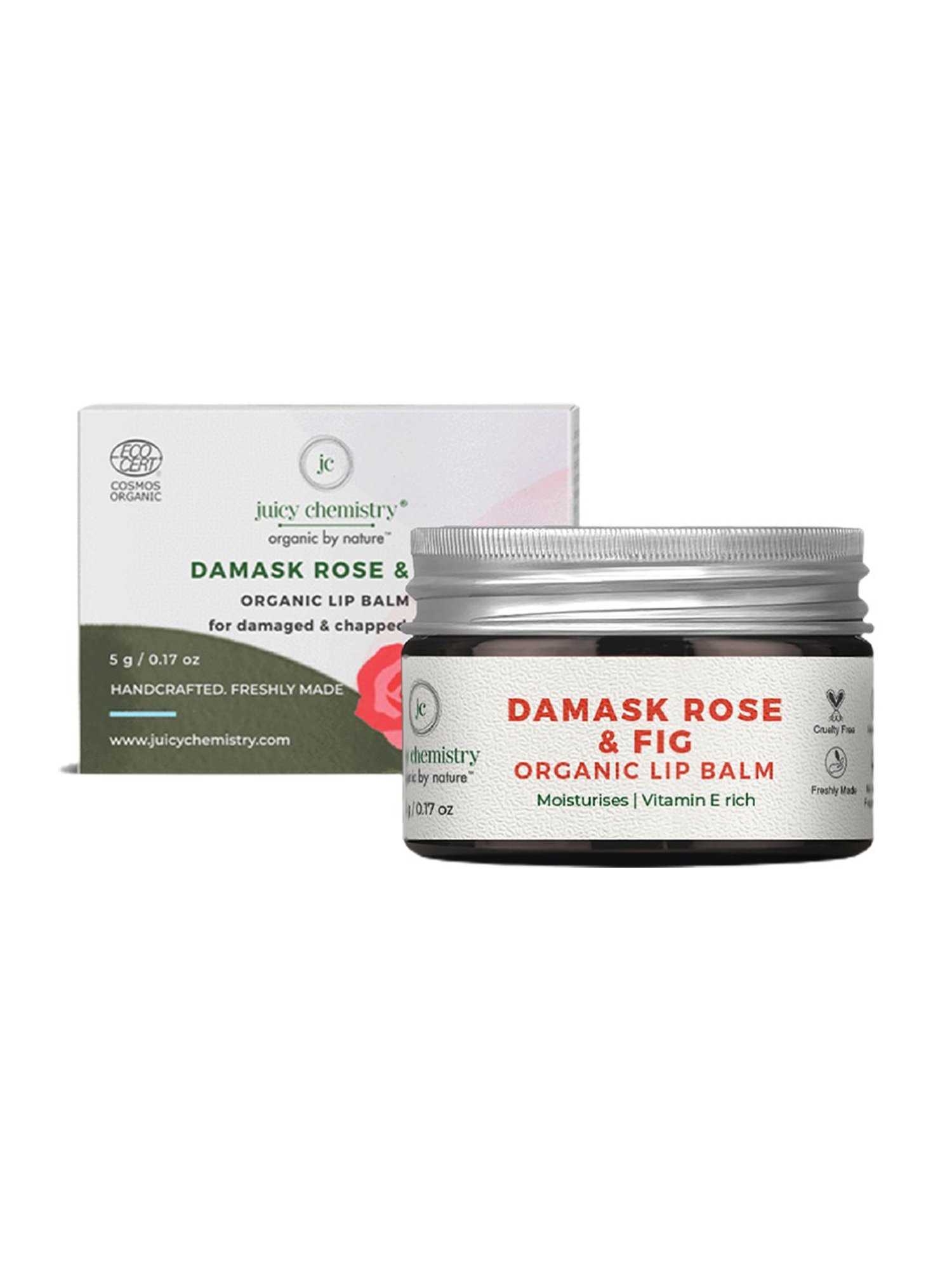 Juicy Chemistry Damask Rose & Fig Organic Lip Balm - 5 gm