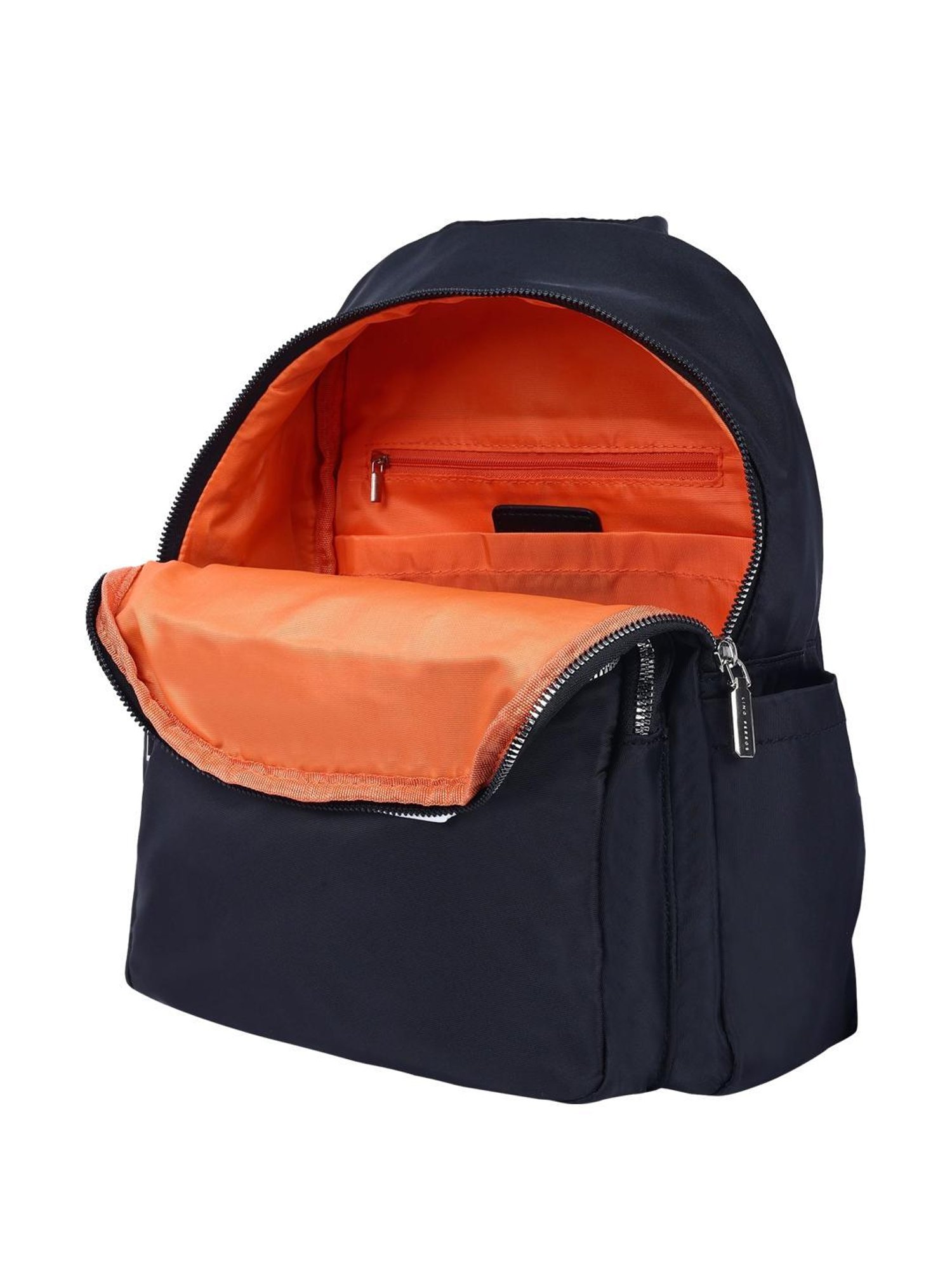 Lino Perros Black Synthetic Solid Backpack - 12.3 Ltrs