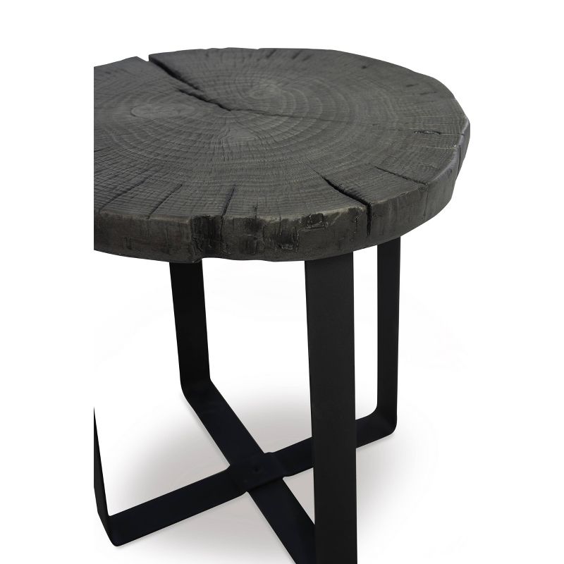 Lockwood Mixed Material Side Table Gray - Powell Company
