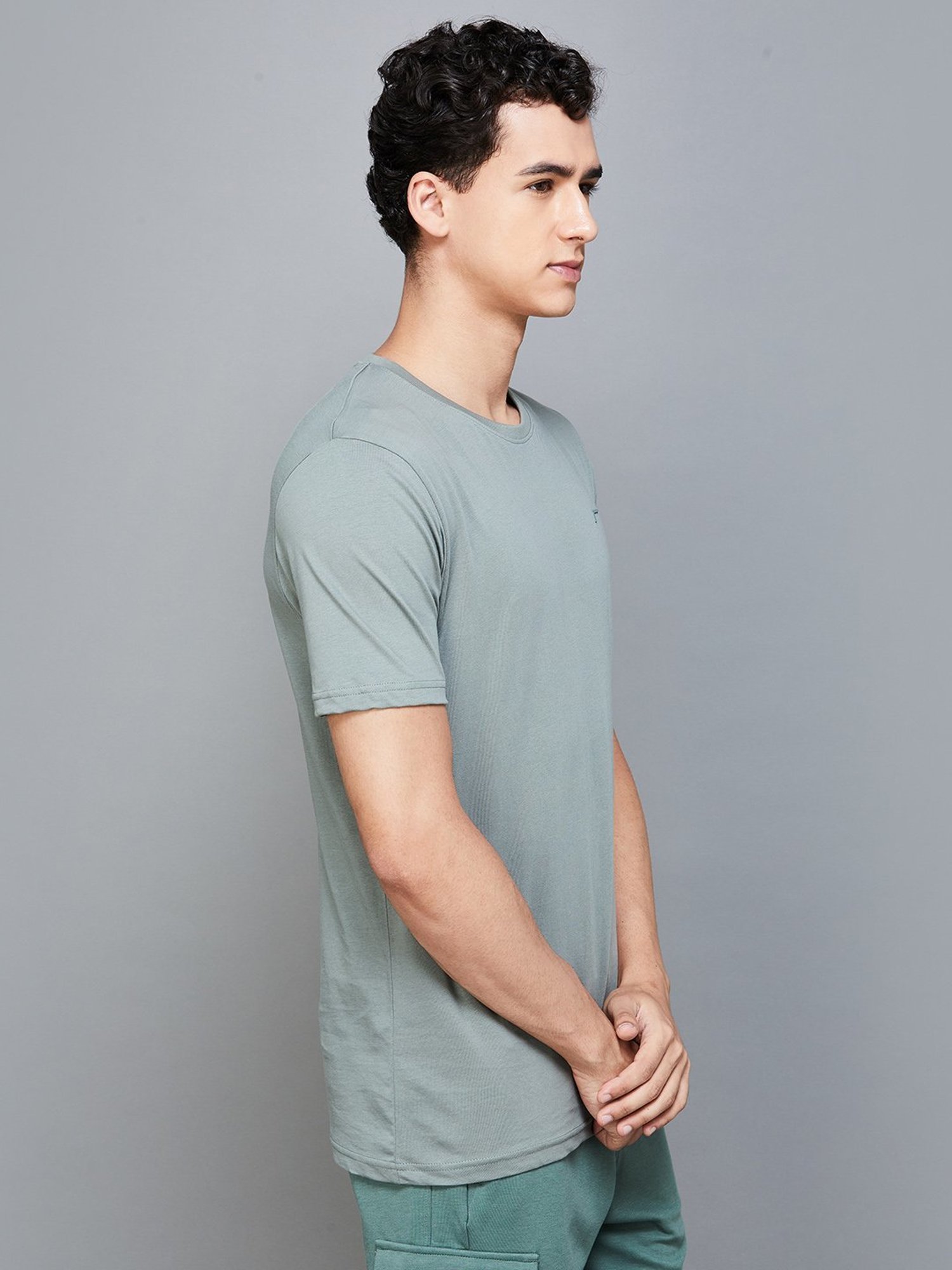 Fame Forever by Lifestyle Sage Cotton Regular Fit T-Shirts